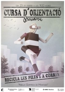 cartel de la carrera por el reciclaje de pilas