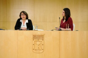 Inés Sabanés y Rita Maestre en rueda de prensa