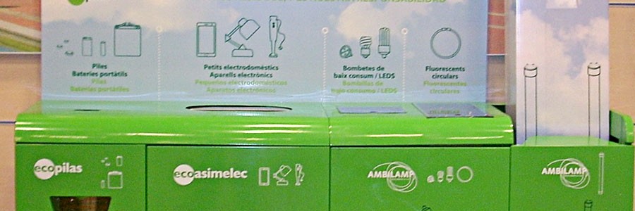 Nuevos contenedores para el reciclaje de residuos electrónicos en los centros de El Corte Inglés de Cataluña