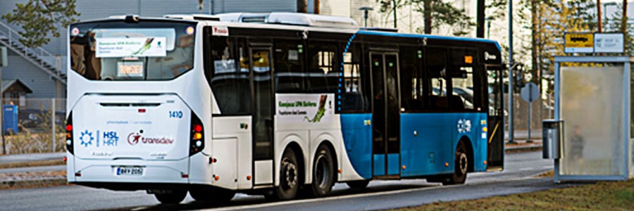 Autobuses impulsados por biodiésel producido a partir de residuos de la industria papelera