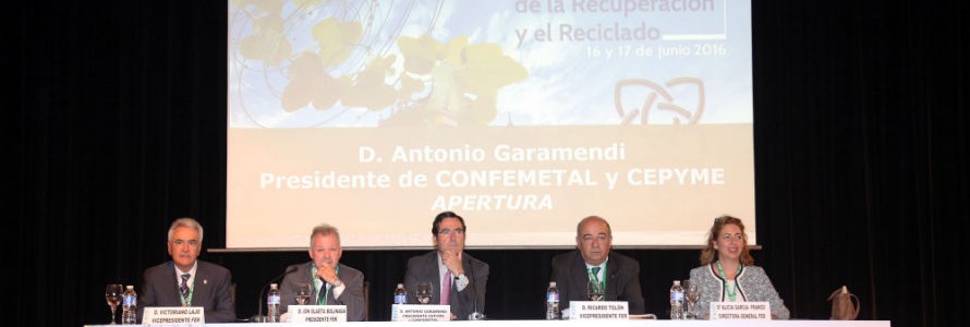 Antonio Garamendi, presidente de CONFEMETAL y CEPYME, inaugura el 14º Congreso Nacional de la Recuperación y el Reciclado