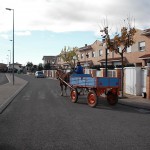 Un pueblo de Huesca prueba la recogida puerta a puerta de materia orgánica con carro de caballos