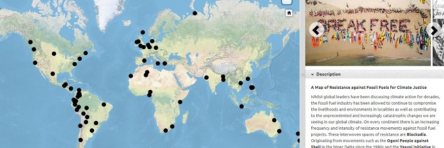 Un mapa interactivo recoge los movimientos mundiales contra los combustibles fósiles