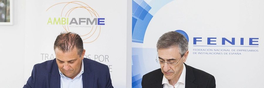 Acuerdo entre AMBILAMP/AMBIAFME y FENIE para fomentar el reciclaje de aparatos eléctricos entre los instaladores