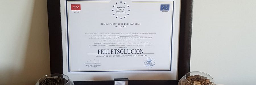 PelletSolucion recibe la medalla de oro al mérito en el trabajo por su labor investigadora en la gestión de residuos