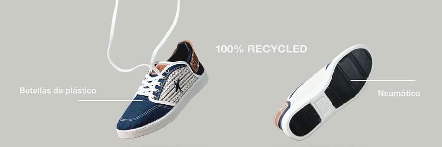 Una startup vasca convierte botellas de plástico y neumáticos en zapatillas recicladas