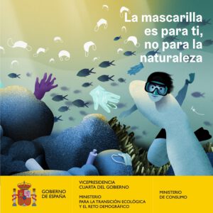 Campaña del Gobierno contra el abandono de mascarillas en entornos naturales