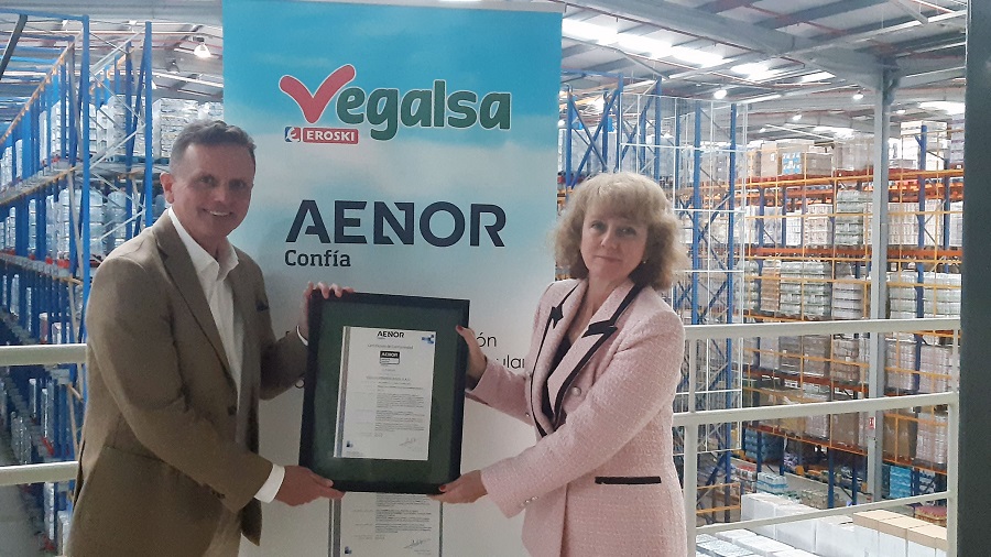 Vegalsa-Eroski obtiene el certificado Aenor de Proyecto de Economía Circular de Plásticos