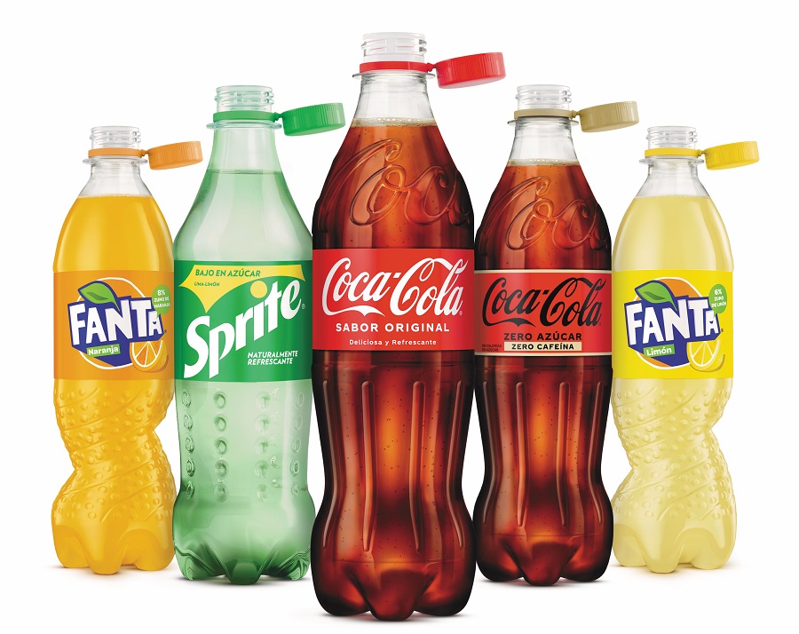 Coca-Cola ya vende las botellas con el tapón adherido