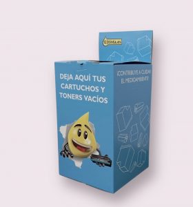 Contenedor para el reciclaje de cartuchos de tinta y tóner 