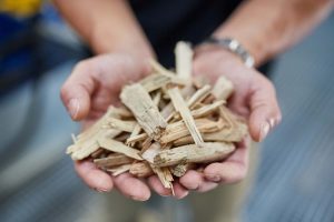 Fracciones limpias de madera reciclada