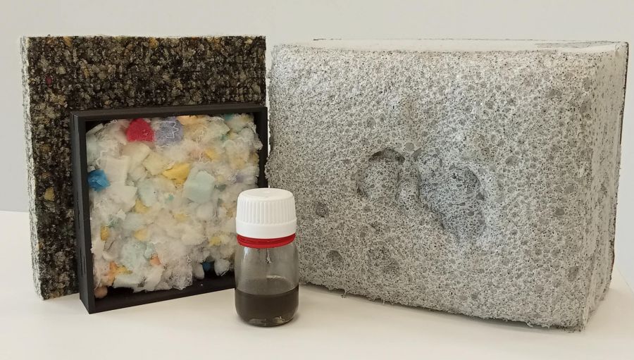 materiales de construcción con residuos de poliuretano reciclados