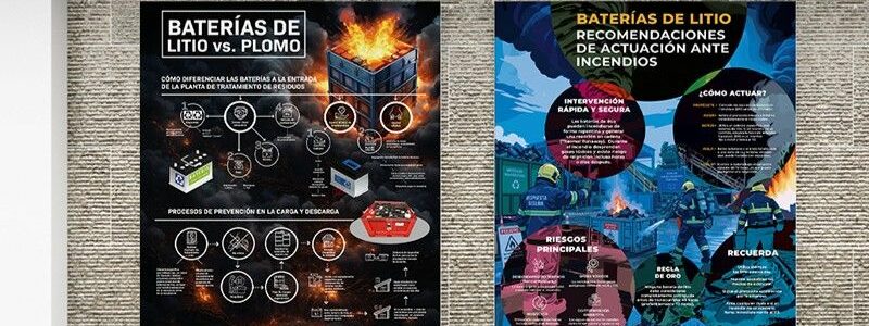 FER culmina con éxito dos proyectos pioneros para reforzar la prevención de incendios por baterías de litio en plantas de reciclaje