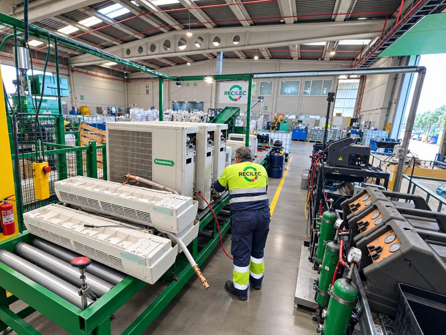 Recilec amplía su certificación al tratamiento de equipos de refrigeración y climatización